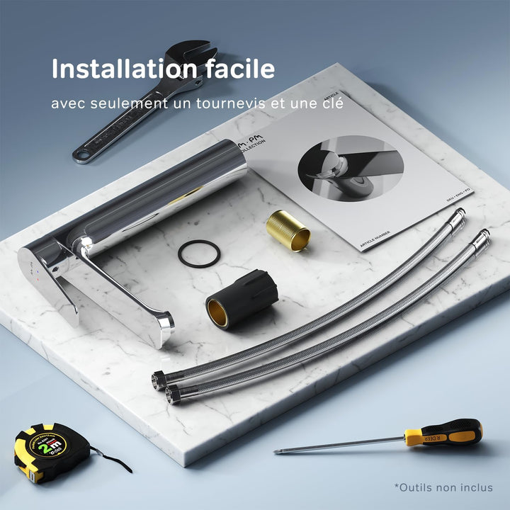 AM.PM Hit Waschtischarmatur mit Einhebelmischer, SoftMotion Keramikkartusche 30mm, Neoperl Aerator,