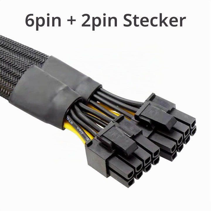 8Pin PCIe Splitter, PCI-e 8-Pin Buchse auf Dual (6+2)-Pin Stecker GPU-VGA Stromkabel PCI-Express Ada