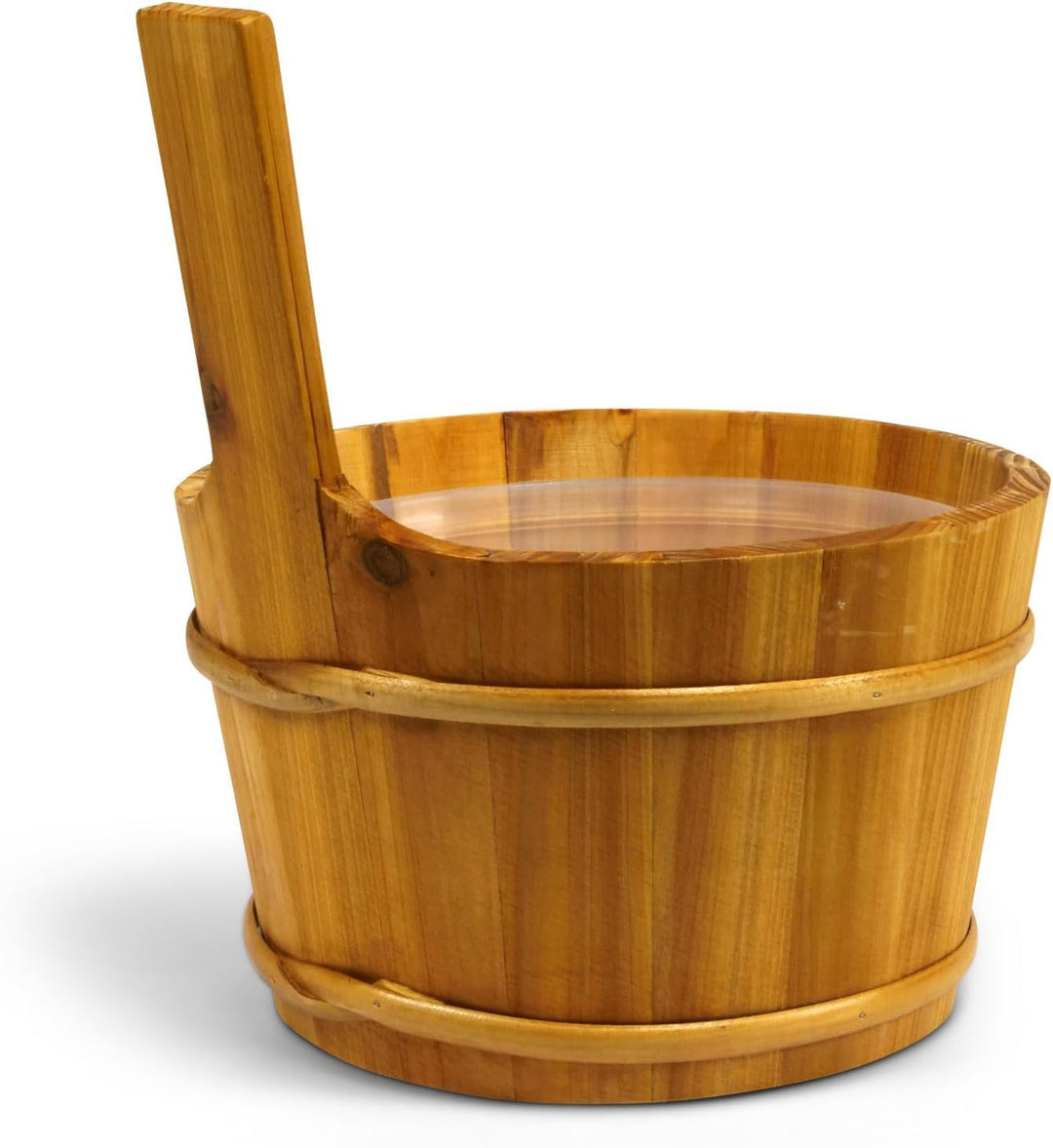 LaJa26 Sauna Kübel - 3 l - Sauna Eimer für Saunaaufguss - Fichte - Kunststoffeinsatz - Saunazubehör