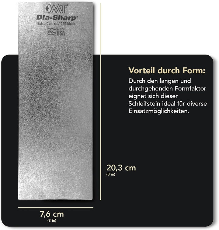 DMT Dia-Sharp Schärfblock, durchgehende Diamantbeschichtung, extra-grob, 20,3 cm / 8 Zoll, D8X