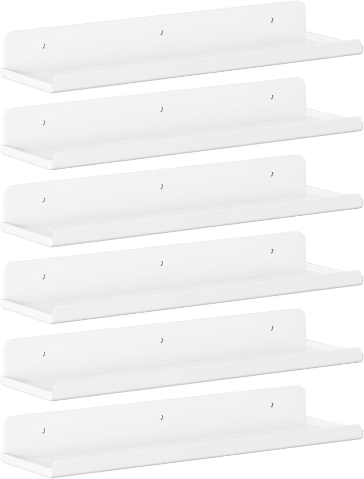 Lifewit Hängeregale für die Wand, 6er Pack Weisses 38CM Raumdeko für Bücherregal/Schallplatten Präse