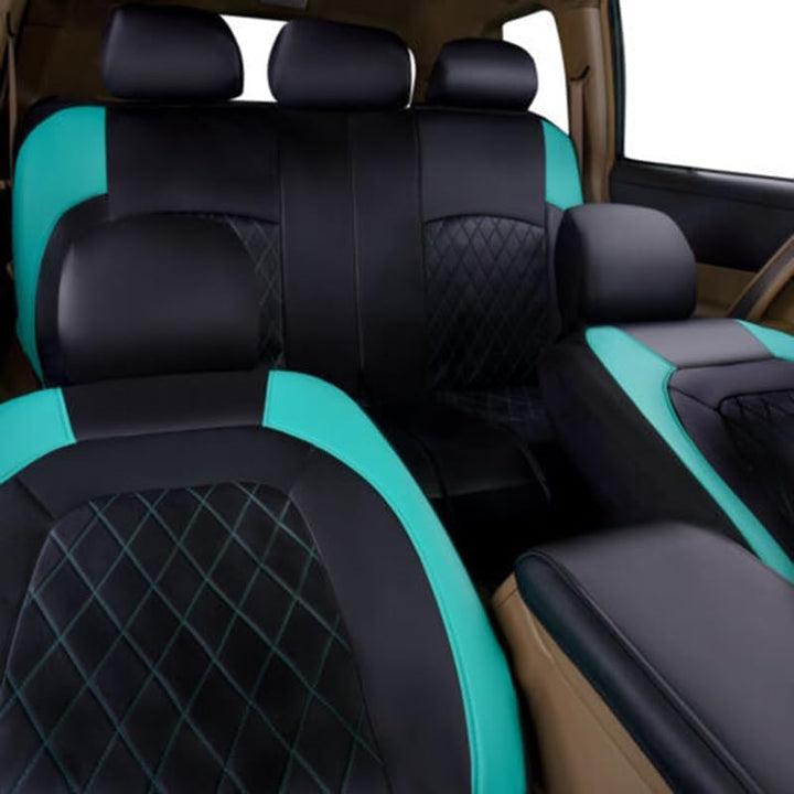 VOIV 9PCS Auto Sitzbezüge Sets für Ford Ecosport 2013 2014 2015 2016 2017 2018 2019-2023, Leder Wass
