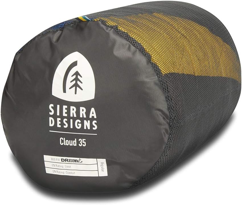 Sierra Designs Cloud 20 Grad DriDown Schlafsack Ultraleicht Zipperless Daunenschlafsack für Rucksack