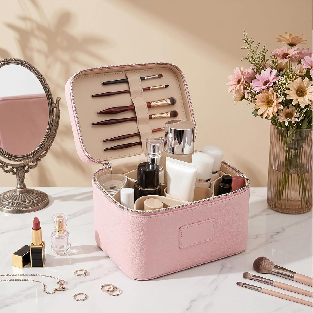 Kosmetiktasche,Kulturtasche Damen,Make up Tasche Mit Grossem Fassungsvermögen und Zwei Ebenen,Reise-