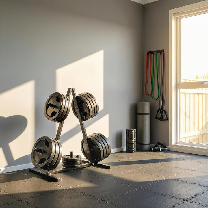 SPORTNOW Hantelscheibenständer mit 5 Stangen, Gewichtsständer mit 25 mm Scheibenaufnahme, bis 200 kg