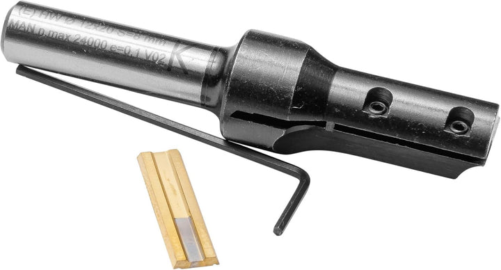 ENT 20042 Wendeplatten - Nutfräser HW, Schaft (S) 8 mm, Durchmesser (D) 12 mm, NL 20 mm, Z1, GL 63 m