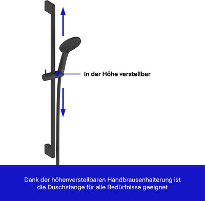 Duravit Universal Duschsystem, Duschset mit 3 Strahlarten (Rain, Intense Rain, Soft Rain), Duschstan