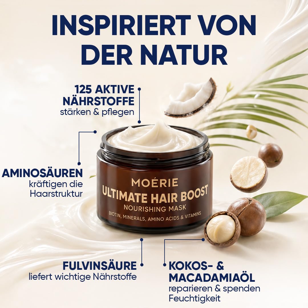 Moerie Hair Growth &amp; Repair Mask - Restorative, Vegan-Friendly Treatment for Longer, Thicker, Fuller