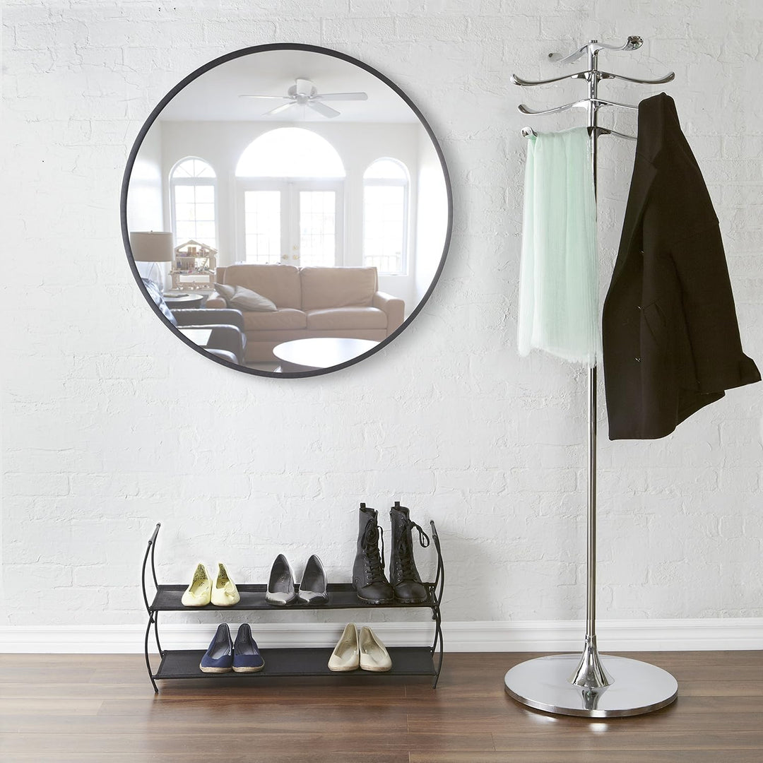 Umbra Hub Wandspiegel – Runder Spiegel für Diele, Badezimmer, Wohnzimmer und Mehr, Schwarz, 94 cm Du
