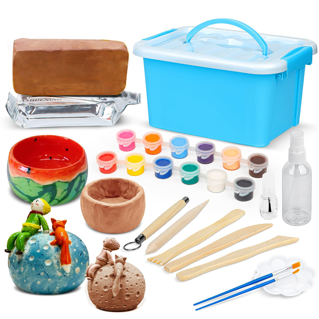 TOMMYHOME Ton Lufttrocknend für Anfänger,Clay Air Drying for Beginners, Contains 1000 g Air-Drying C