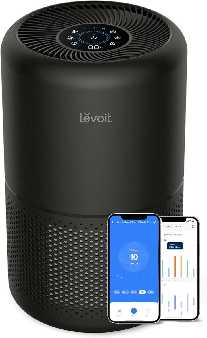 LEVOIT Luftreiniger mit HEPA Luftfilter, CADR 258m³/h für 54㎡ Raucherzimmer, gegen 99,97 Prozent Sch
