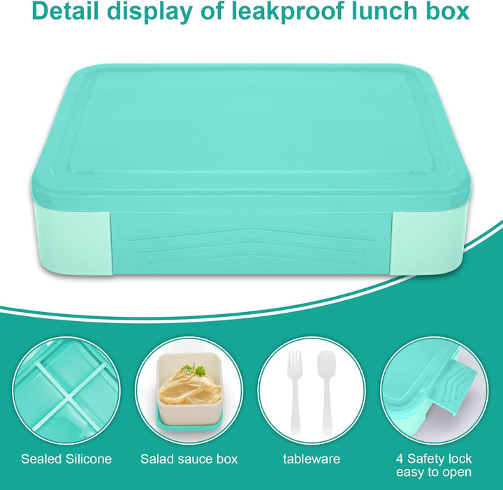 IJIAMY Brotdose Kinder mit Fächern, 1300ml Jausenbox Kinder, Auslaufsicher Bento Box, Lunchbox Kinde