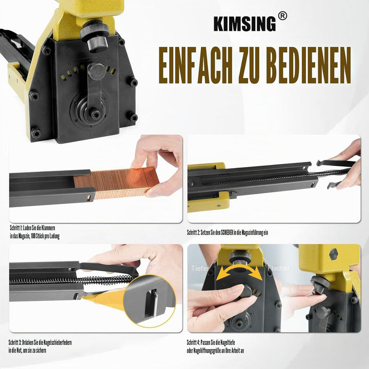KIMSING Handtacker HB3518 16 Gauge,Tacker für Holz Pappkartons,34,7 mm Krone,18 mm Länge,Kartonversc