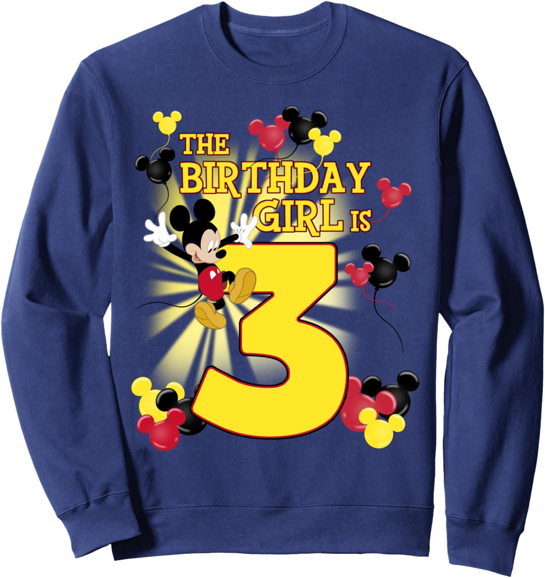 Disney Mickey & Friends 3 Year Old Birthday Girl Sweatshirt