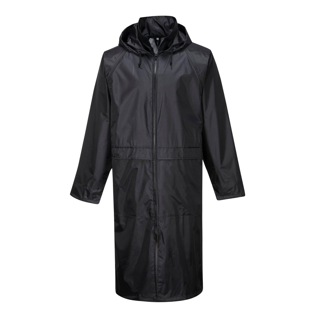 Portwest Klassischer Regenmantel, Grösse: L, Farbe: Schwarz, S438BKRL L Schwarz, L Schwarz