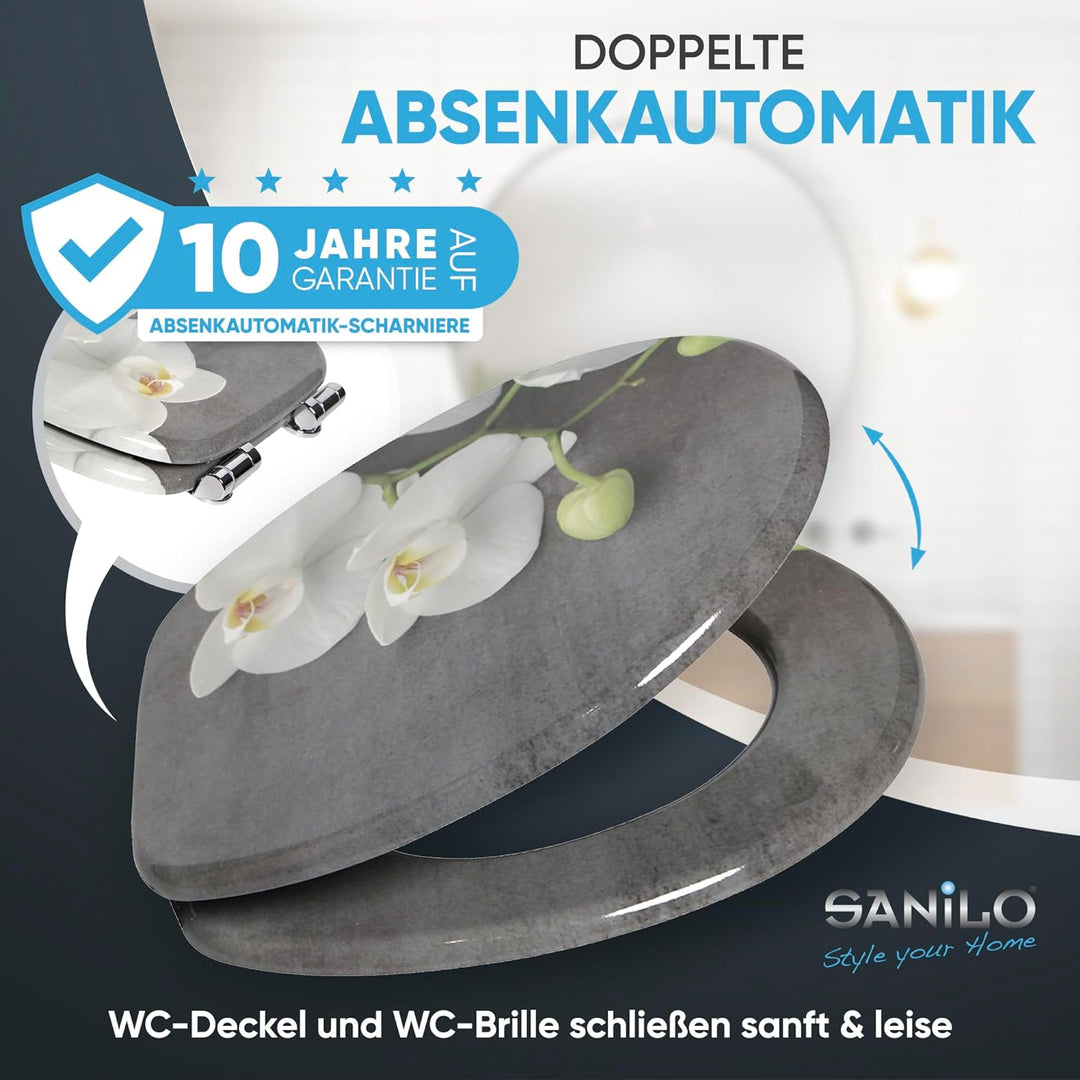 Sanilo WC Sitz mit Absenkautomatik, viele neue Toilettendeckel zur Auswahl, hochwertige Oberfläche,