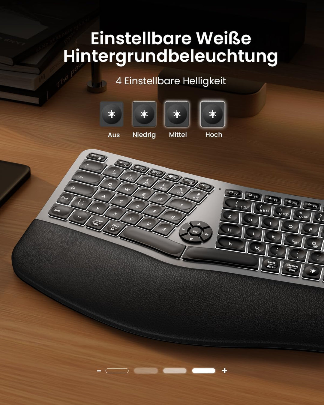 ProtoArc EM11 NL Ergonomische Vertikale Maus und EK01 Plus Ergonomische Tastatur Kabellos Beleuchtet