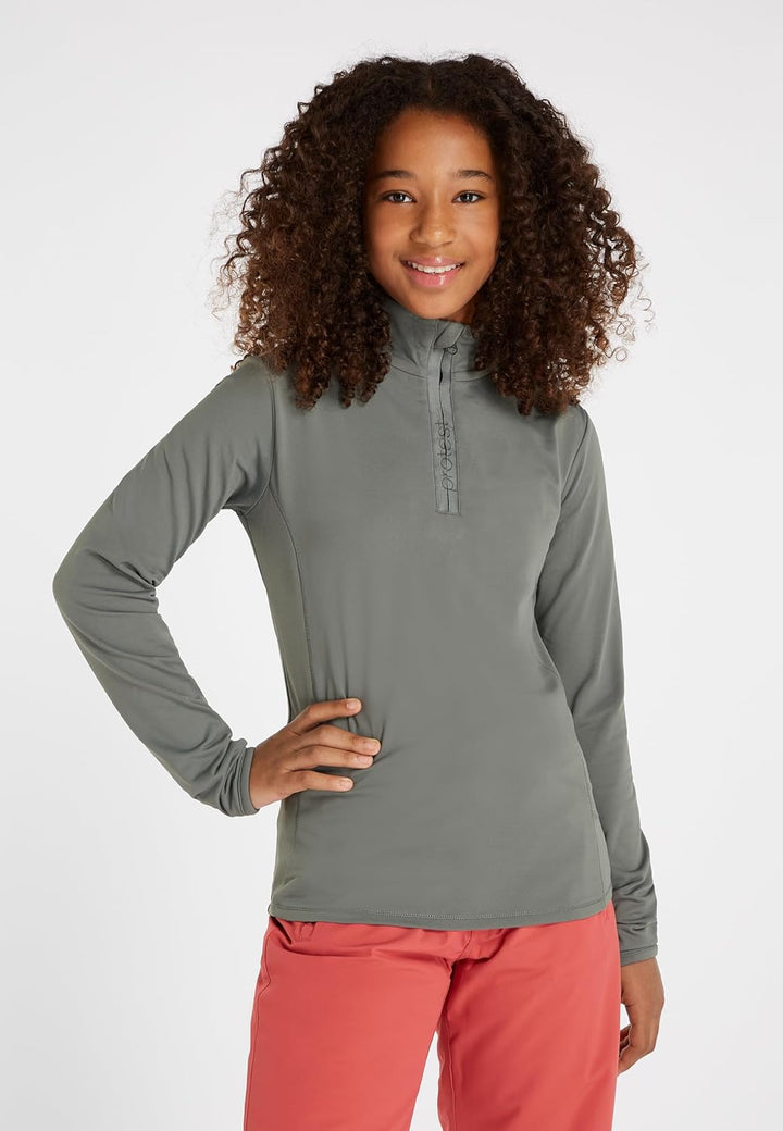 Protest Mädchen 1/4-reissverschluss FABRIZOY JR 128 Mistygreen, 128 Mistygreen