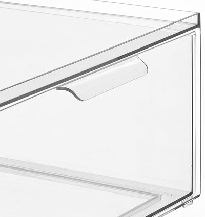 mDesign Weite Aufbewahrungsbox mit Schublade – stabile Schubladenbox aus Kunststoff für den Kleiders