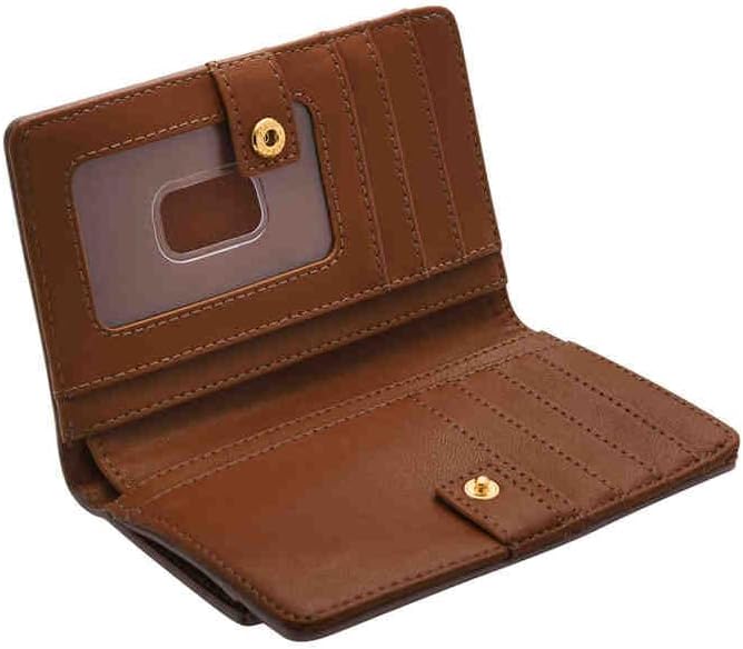 Fossil Liza Portemonnaie aus Leder oder Polyester für Damen Braun Gestreift, Braun Gestreift