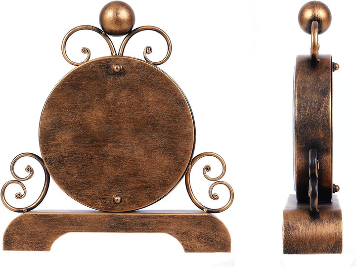 Retro Tischuhr Klassische Vintage Roman Stil Schreibtischuhr Silent Ohne Ticken für Wohnzimmer Schla