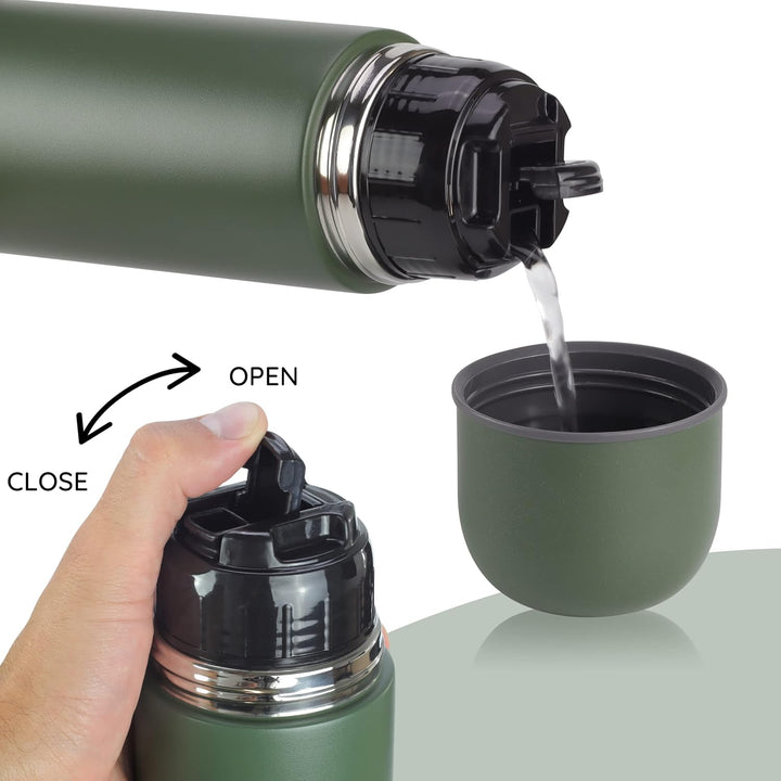 Milu Thermosflasche Thermoskanne Isolierflasche 1L, 750ml, 500ml - Isolierte Edelstahl Trinkflasche,