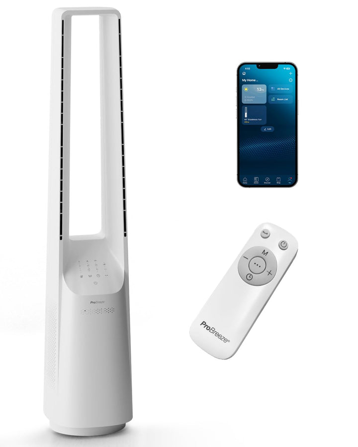 Pro Breeze 101cm rotorloser Ventilator, Gleichstrommotor, Ventilator mit Fernbedienung, LED Display,