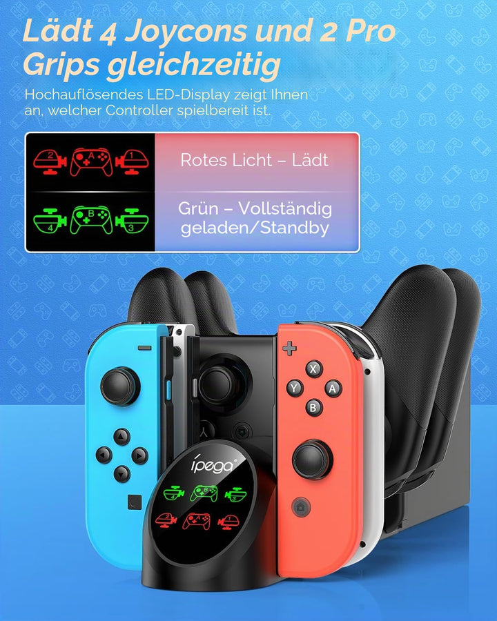 FASTSNAIL Ladestation Kompatibel mit Nintendo Switch&Switch OLED für Joy Cons， Controller Ladestatio