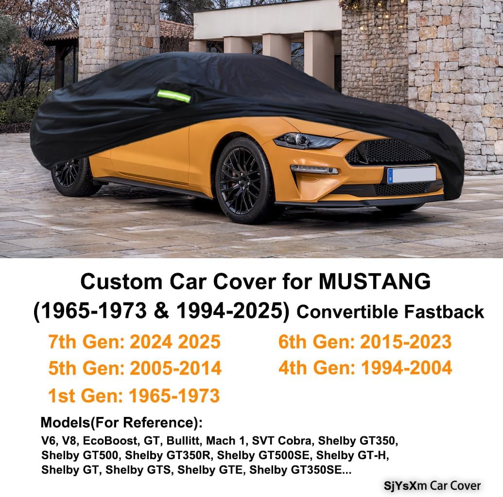 Autoabdeckung Kompatibel mit Ford Mustang 1965-1973 1994-2026 Mustang GT, Dark Horse, EcoBoost Conve