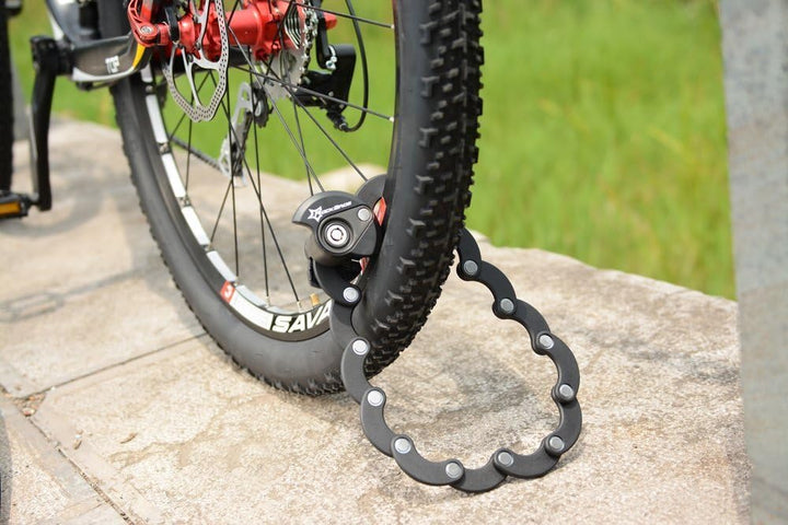 ROCKBROS Kettenschloss Fahrradschloss Anti-Diebstahl Faltbar Radfahren Schlösser Schwarz