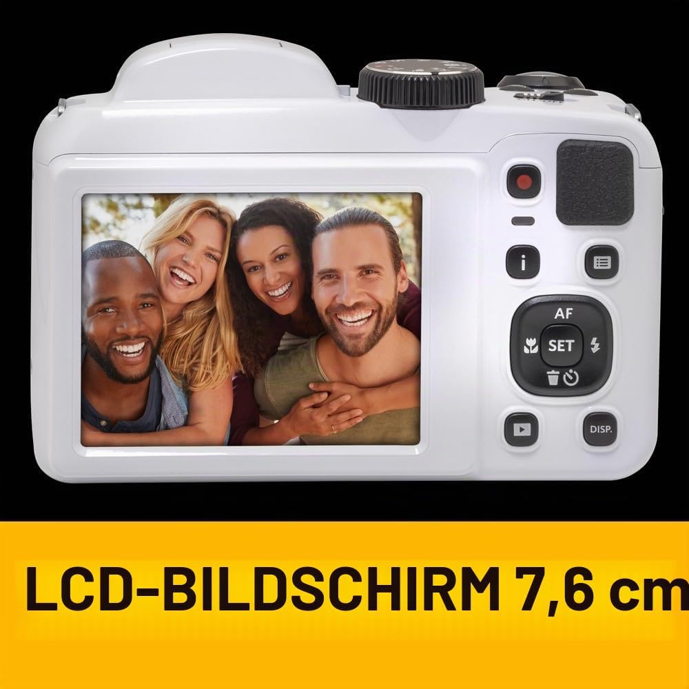 KODAK PIXPRO Astro Zoom AZ255-WH 16MP Digitalkamera mit 25-Fach optischem Zoom, 24 mm Weitwinkel, 10