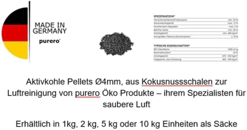 Aktivkohlepellets 4mm abgepackt in verschiedenen Einheiten Exklusive Herstellung und Lieferung durch