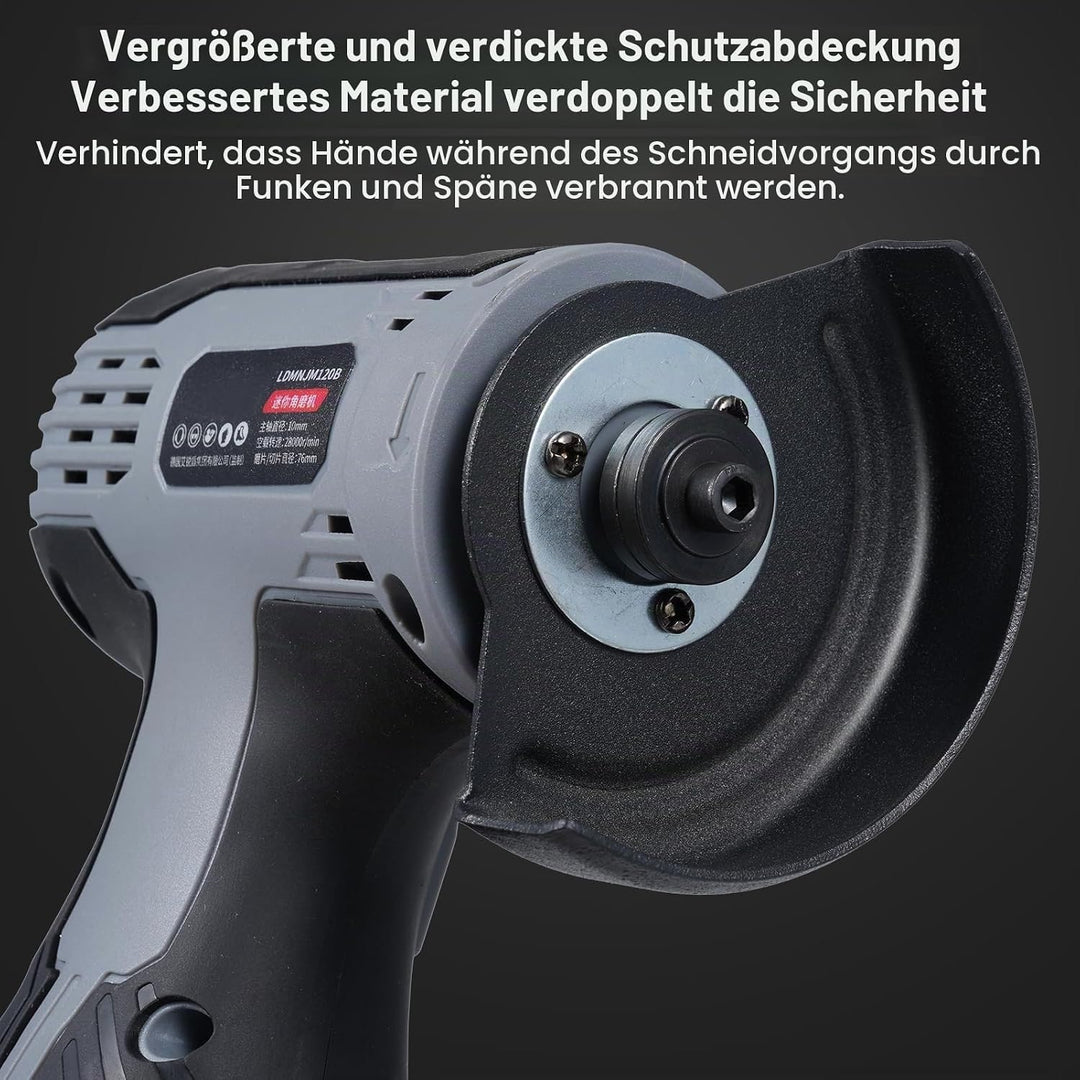 Weytoll Mini Winkelschleifer Akku mit 2 Batterien, 16,8V 1500mAh, 17000RPM mit 10 76-mm-Schneidkling