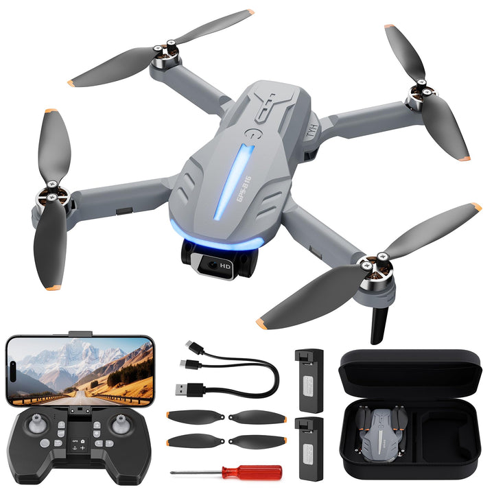 B16 GPS Drohne mit Kamera 4K für Erwachsene, Bürstenloser Motor, 5G FPV RC- Quadrocopter mit Auto Rü