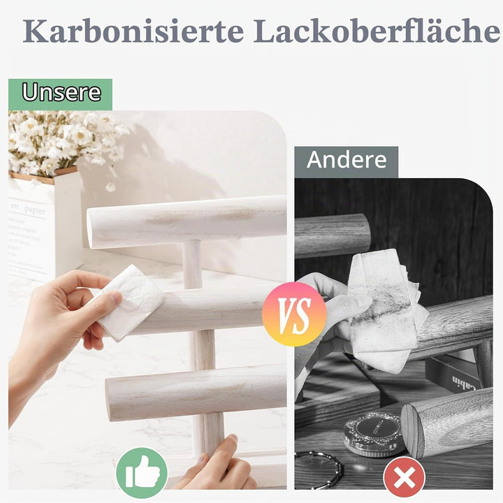 ProCase 3 Etagen T-Form Armbandhalter aus Holz, Abnehmbare Armband Halterung Schmuckhalter Armbänder