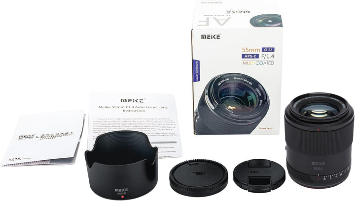 Meike 55mm F1.4 Standard Aperture APS-C Frame Auto Focus Fix Portrait Lenses for Sony E-Mount Mirror