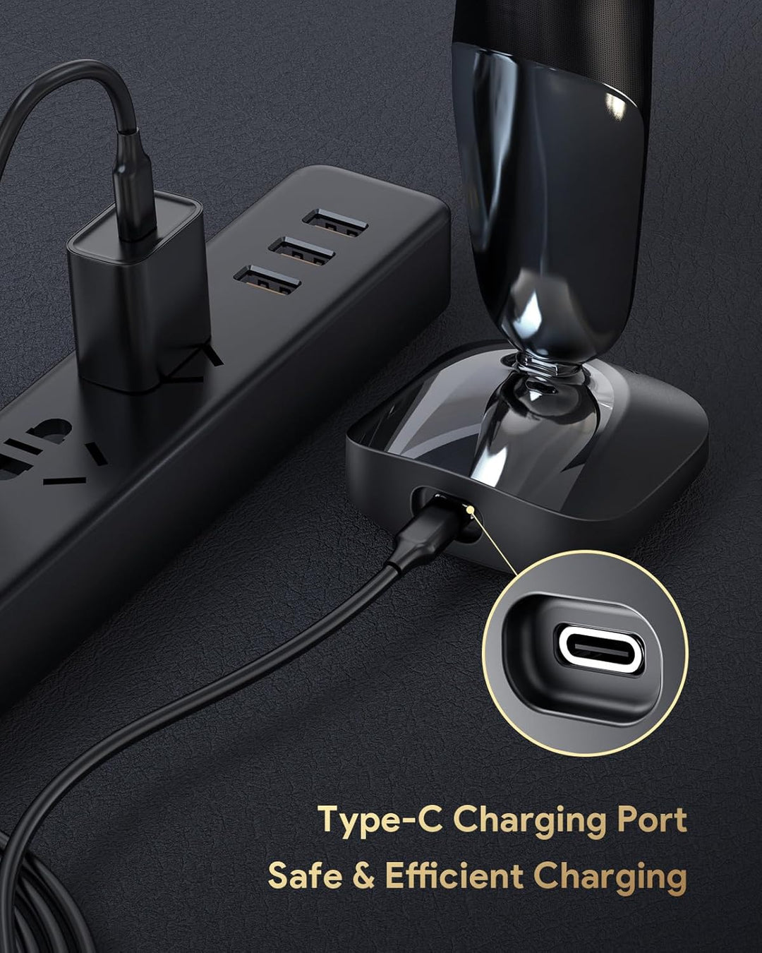 Yinke Typ C Ladestation für Braun Series 3 5 7 9 6 1 XT5 Elektrorasierer, Ladestation mit 1M USB C z