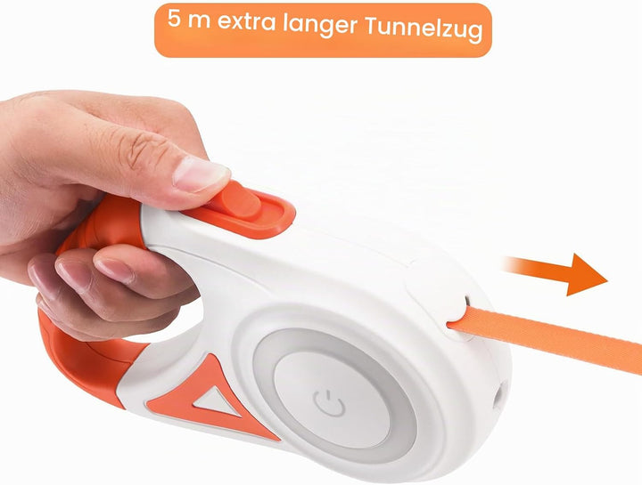 5 m Einziehbare Hundeleine, Strapazierfähig, Automatisch Ausziehbar, Für Kleine, Mittelgrosse und Gr