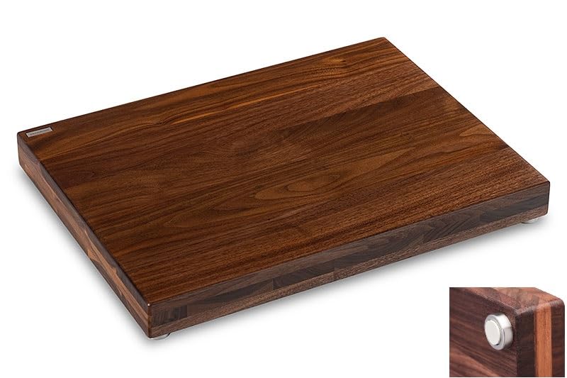 Schneidboard Nussbaum Premium - Design Schneidebrett Aus Holz - Made In Germany - 53x40x6 cm - Mit 2