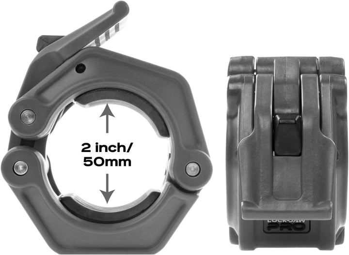 Lock-Jaw PRO 2 Langhantelmanschette – Schnellverschluss Langhantelklemme Schwarz, Schwarz