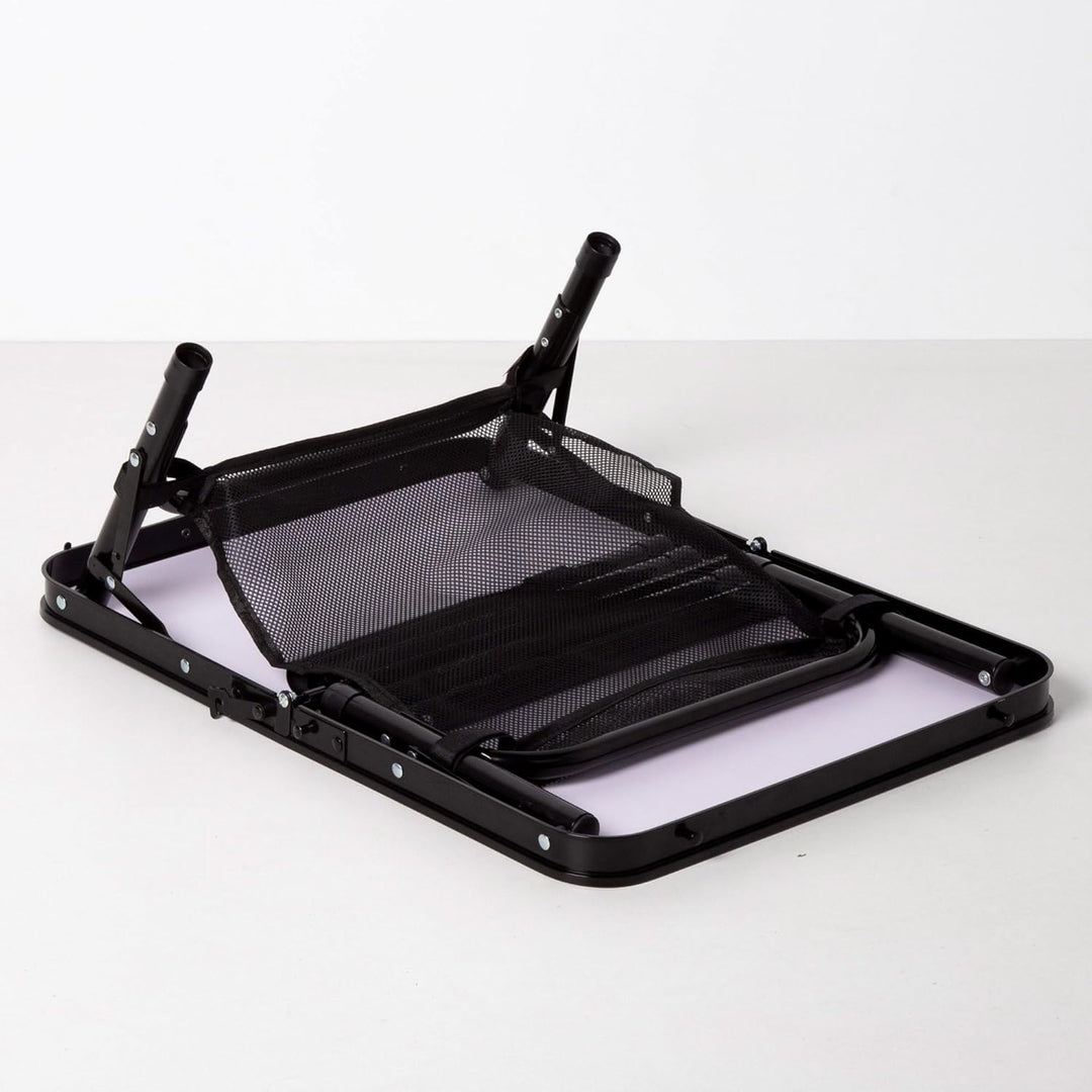 AKTIVE Kleiner Klapptisch, Schwarz, 60x45x27/56 cm, Höhenverstellbar, Anti-Rutsch-Stopper, Tragkraft