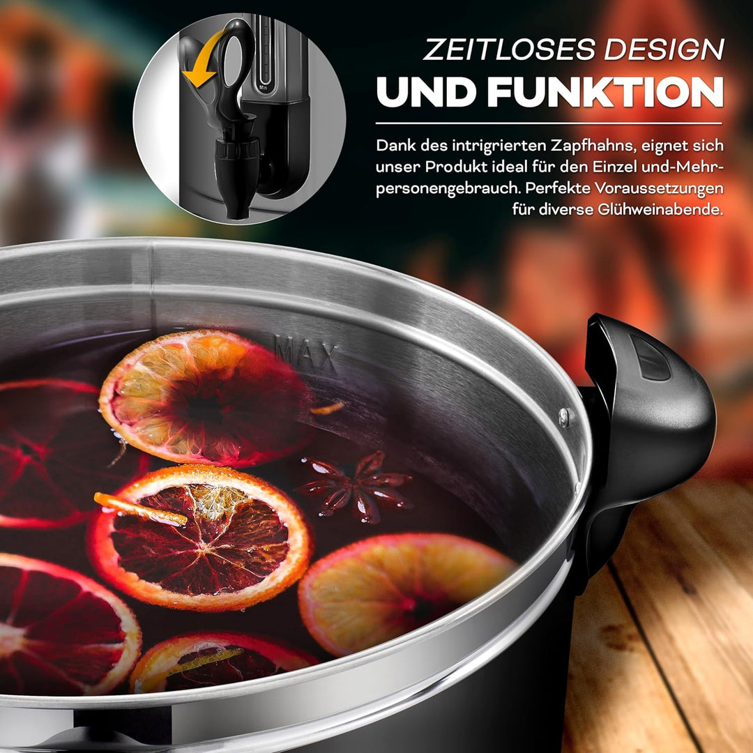 TRESKO® Glühweinkocher 30L / 2500W Einkochautomat aus Edelstahl Glühweinkessel Glühweinautomat Heiss