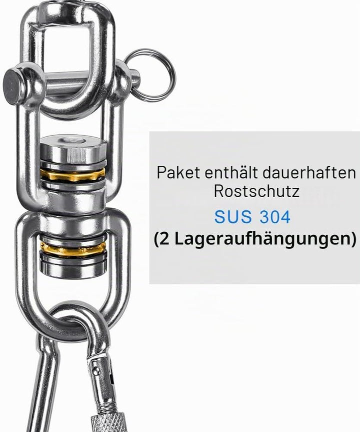 BeneLabel Drehwirbel Hängesessel, 2er Schaukel Wirbel Lager Schwerlast Edelstahl 360 Drehbar Boxsack