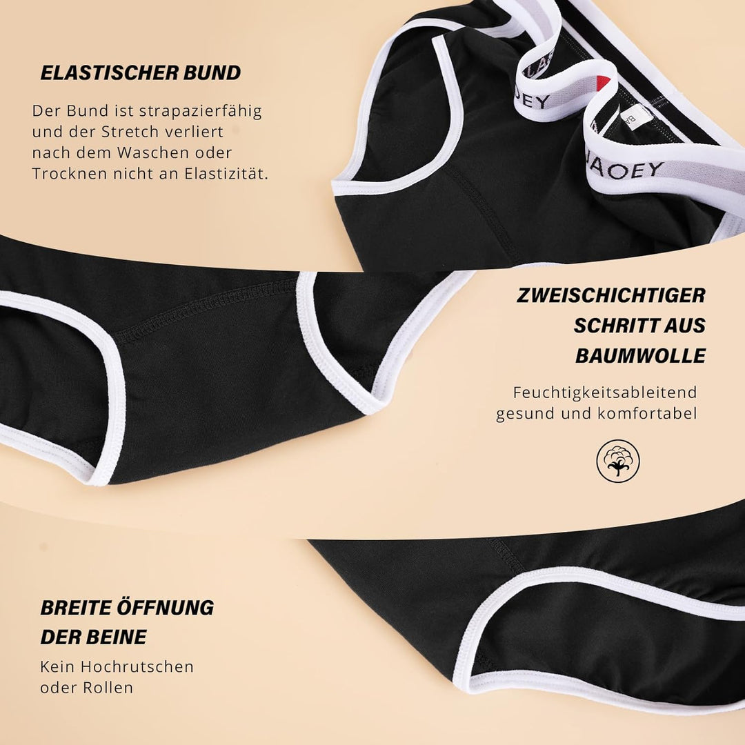 PHOLEEY Slip Unterhosen Damen Unterwäsche Feuchtigkeitsableitende Baumwolle Atmungsaktives Bikini Hö