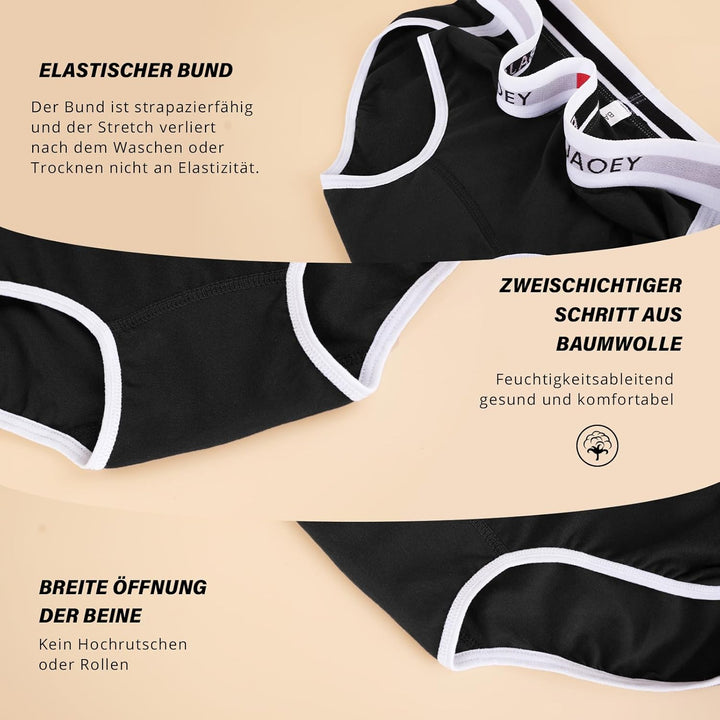PHOLEEY Slip Unterhosen Damen Unterwäsche Feuchtigkeitsableitende Baumwolle Atmungsaktives Bikini Hö