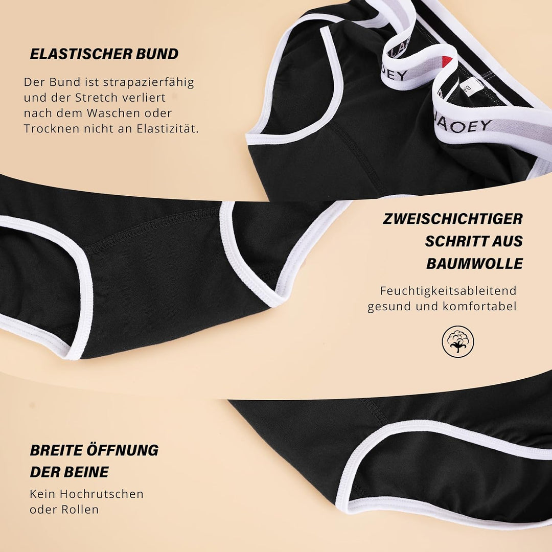 PHOLEEY Slip Unterhosen Damen Unterwäsche Feuchtigkeitsableitende Baumwolle Atmungsaktives Bikini Hö