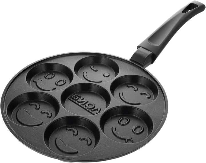BIOL Pfannkuchen-Pfanne mit Smiley-Gesichtern, auch fur Crepes, 24 cm, antihaftbeschichtet, 𝗡𝗜𝗖𝗛𝗧 𝗜𝗡
