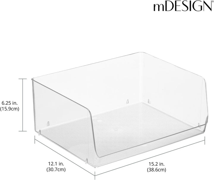 mDesign Aufbewahrungsbox für Lebensmittel – Küchen Ablage mit offener Vorderseite für Kühlschrank, S