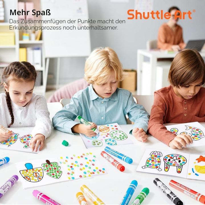 Shuttle Art 30 farbige Dot Markers, Kinderstifte auswaschbar, Bingomarker (Bingo Dabbers), mit 20 ei