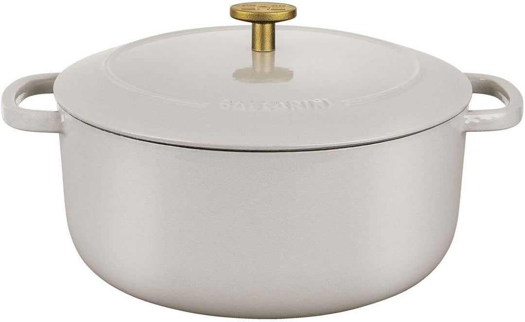 BALLARINI Bellamonte Auflaufform Bräter Dutch Oven Emailliertes Gusseisen Rund 24 cm 4 L Elfenbein W